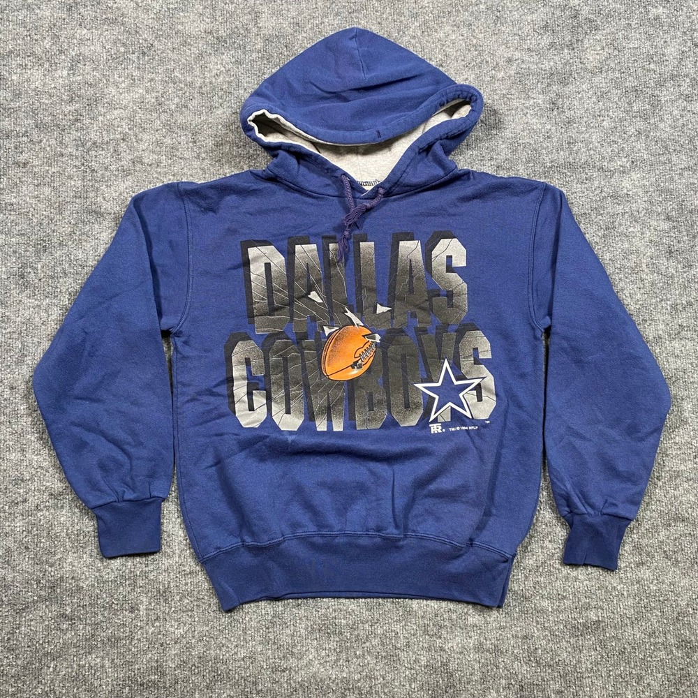 Kids Dallas Cowboys Hoodie Pullover Blue Youth Size L 14-16 NFL Football